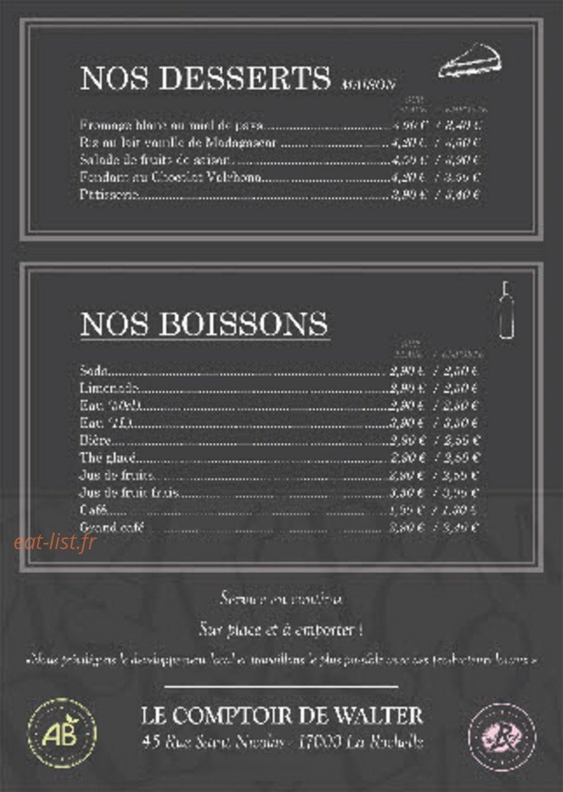 Le comptoir de Walter — carte page 2