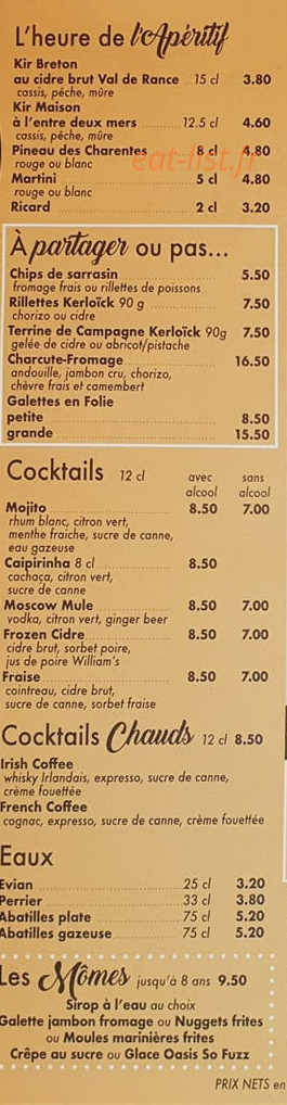 Le Sarah'Zin — carte page 3
