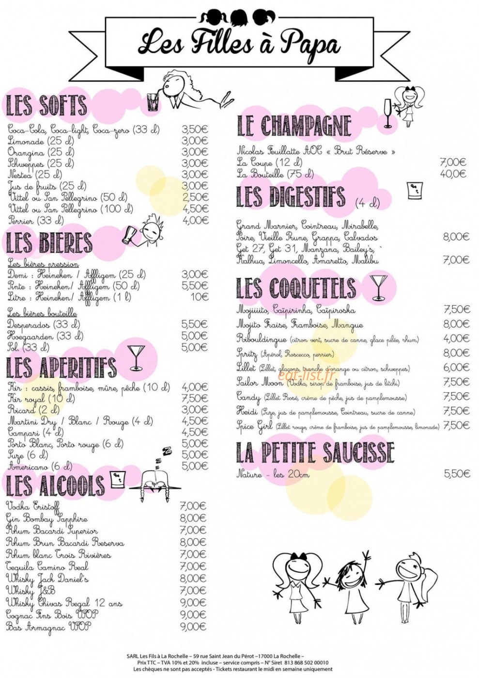 Les Filles à Papa — carte page 1