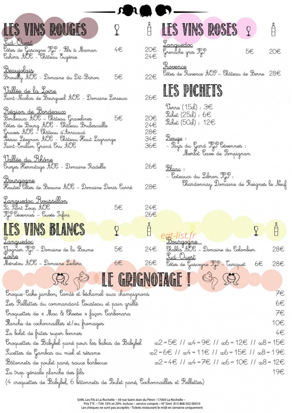 Les Filles à Papa — carte page 2