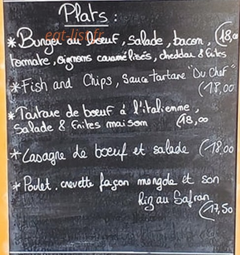 Les Petits Clous — carte page 2
