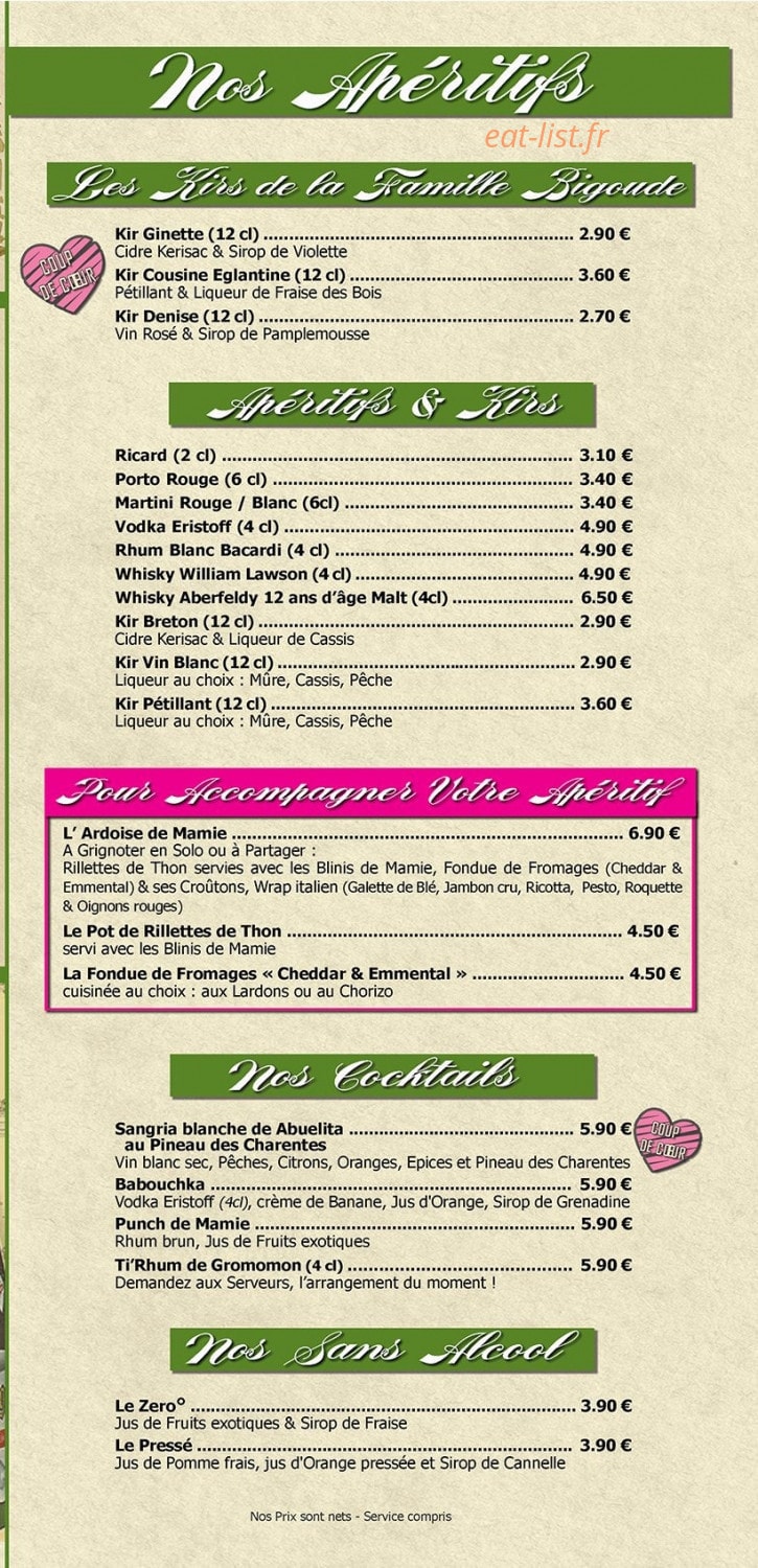 Mamie Bigoude — carte page 2
