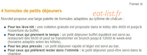 Novotel — carte page 1