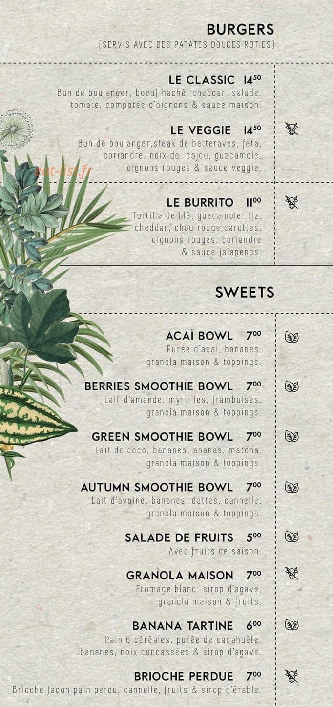 Palem Café — carte page 3