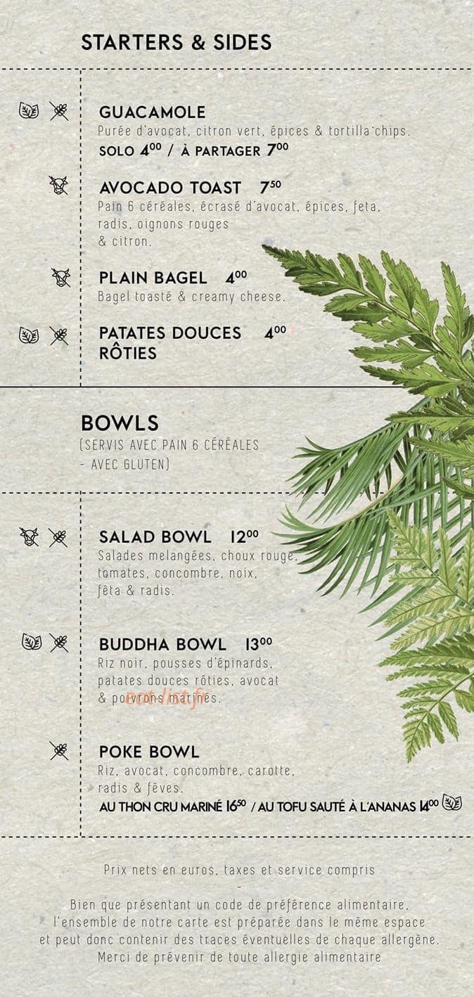 Palem Café — carte page 2