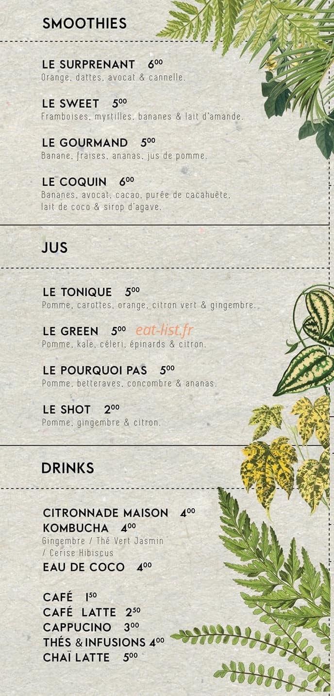 Palem Café — carte page 4