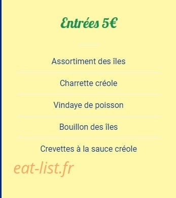 Perle De L'ile Maurice — carte page 1