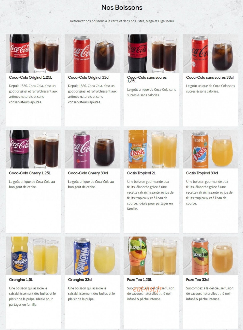 Pizza Hut — carte page 8