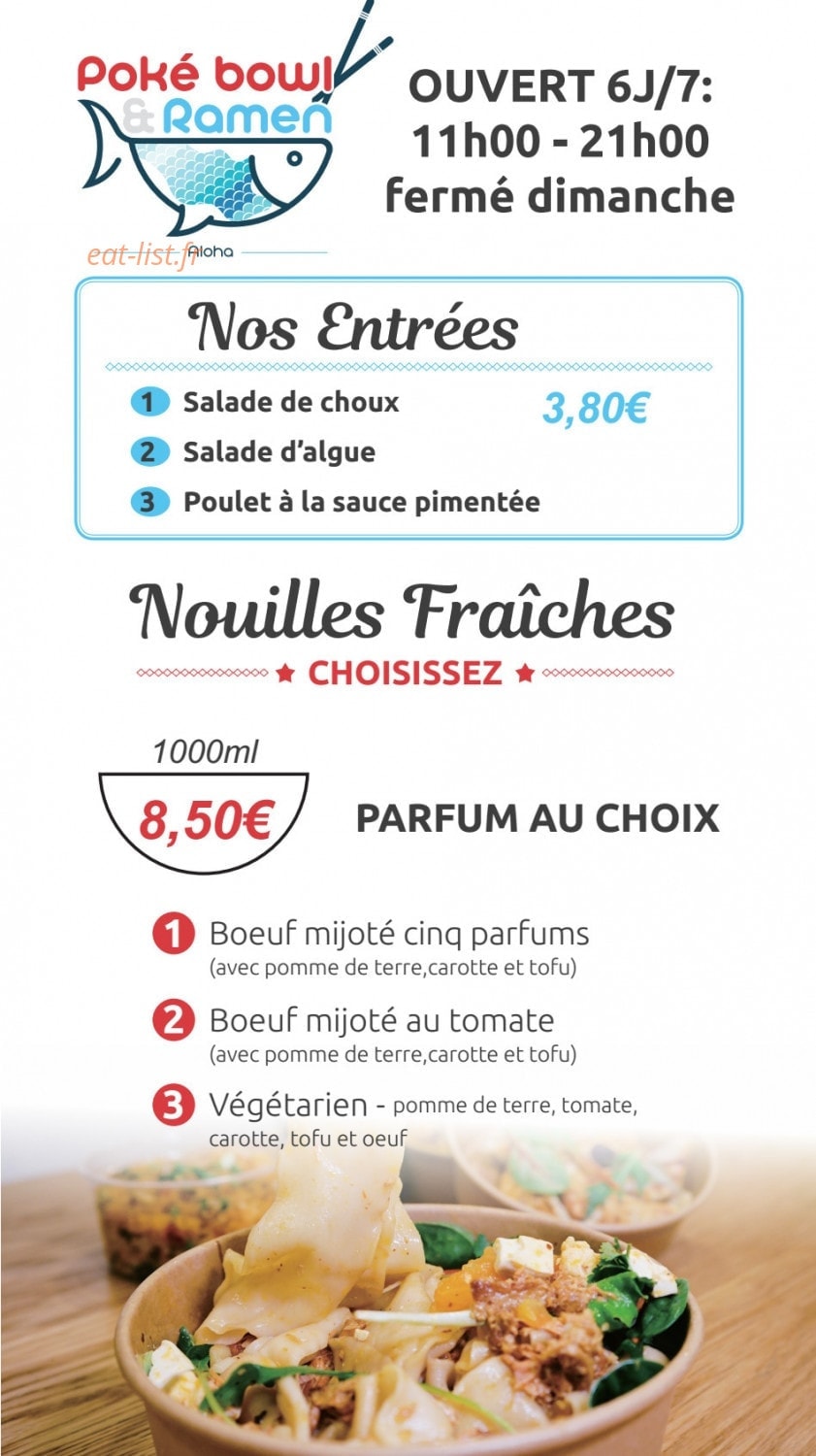 Poke bowl ramen — carte page 1