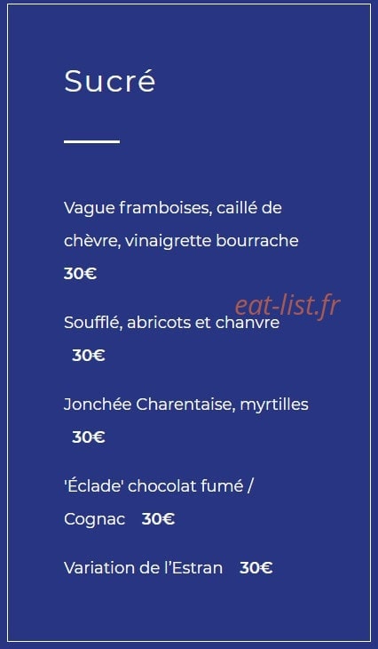 Restaurant Christopher Coutanceau — carte page 4