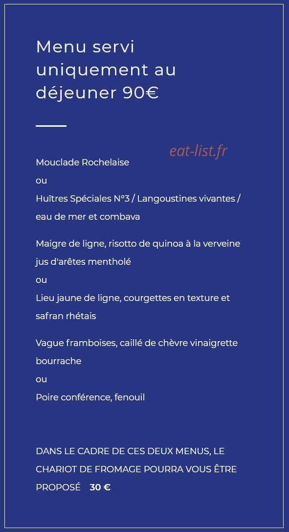 Restaurant Christopher Coutanceau — carte page 5