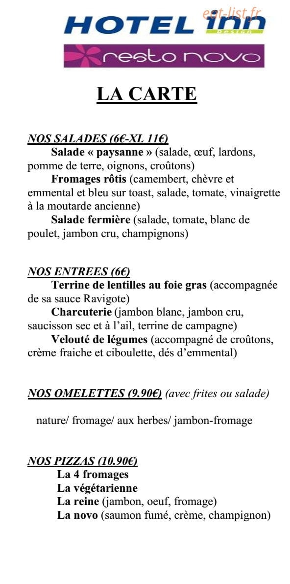 Resto Novo — carte page 1