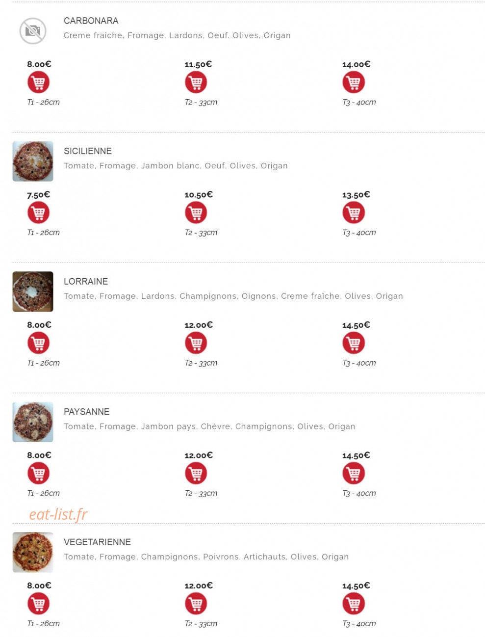 Seven Pizz — carte page 2