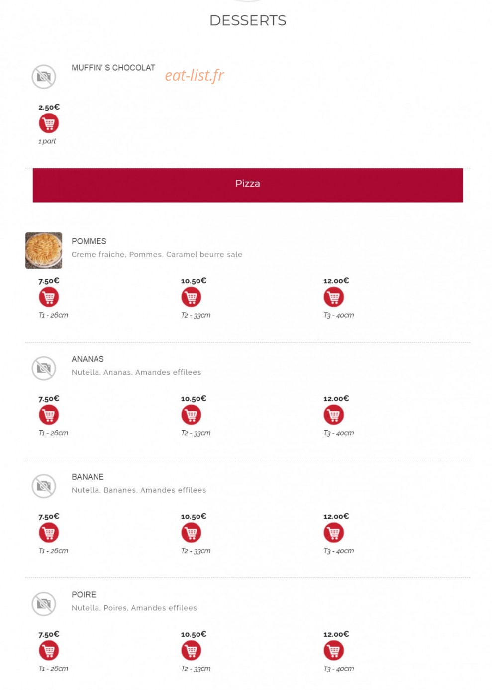 Seven Pizz — carte page 12