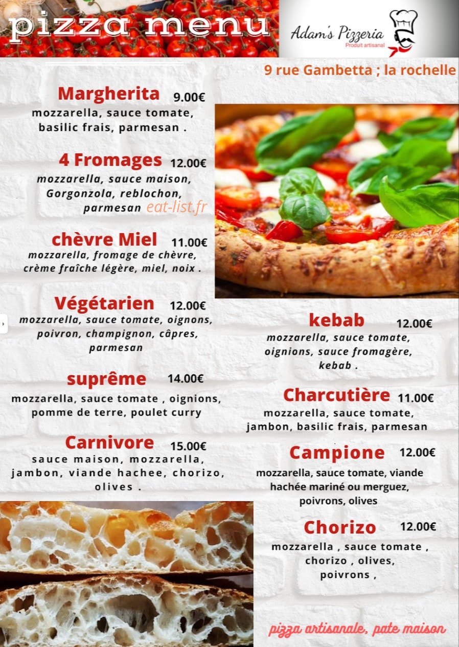 Snack Mani — carte page 1