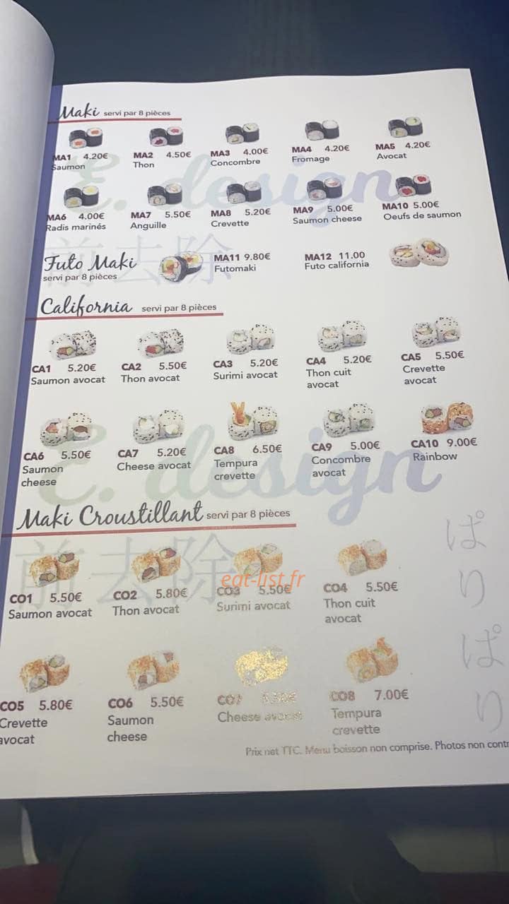 Sushi Bar — carte page 13