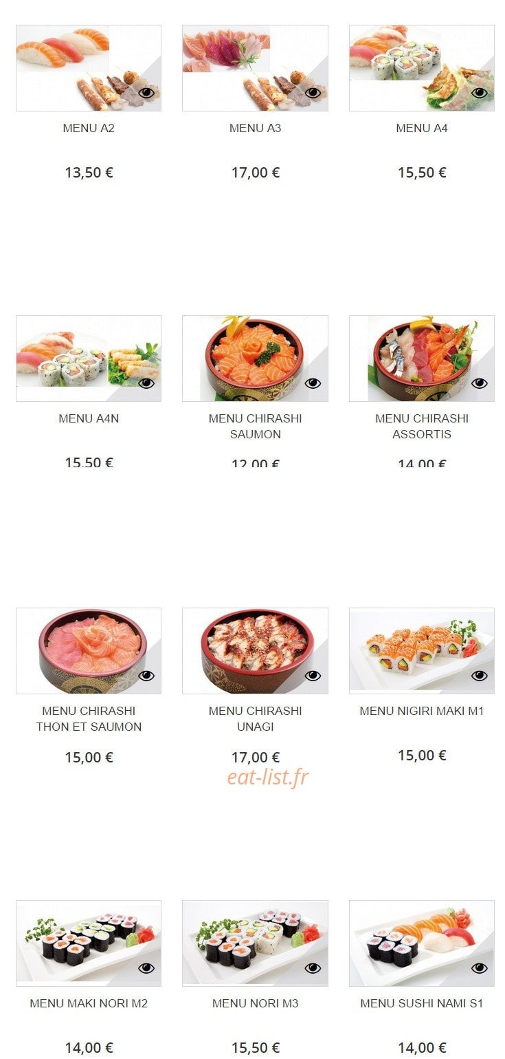 Sushi H — carte page 12