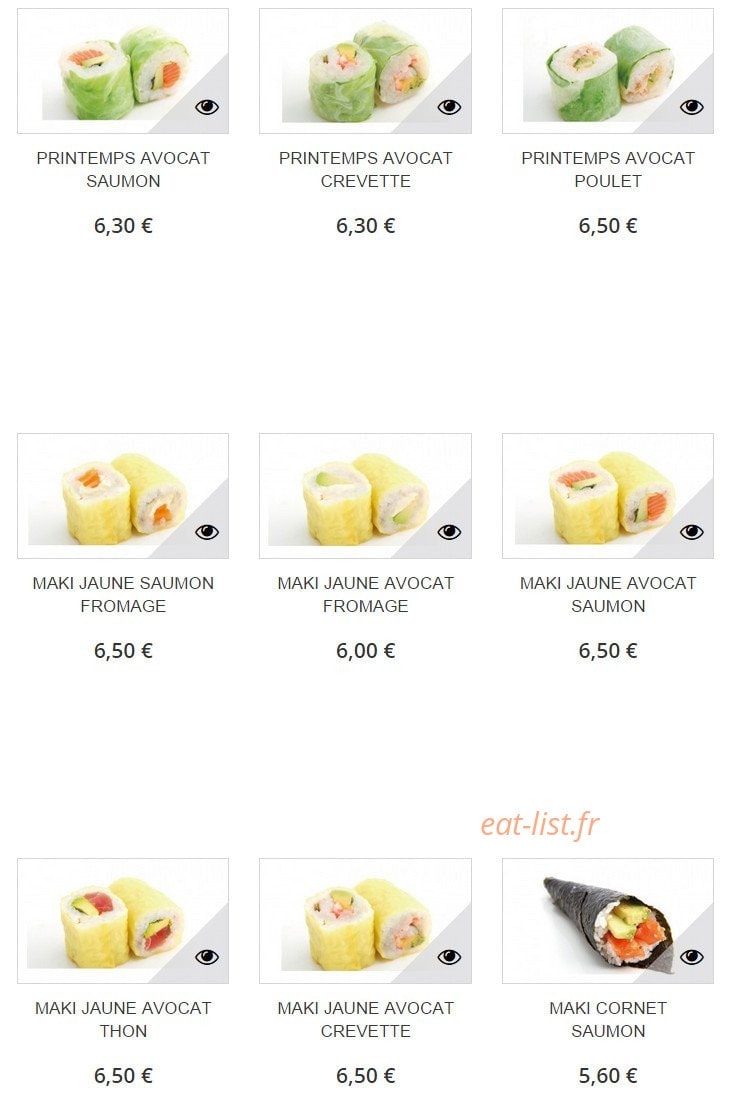 Sushi H — carte page 4