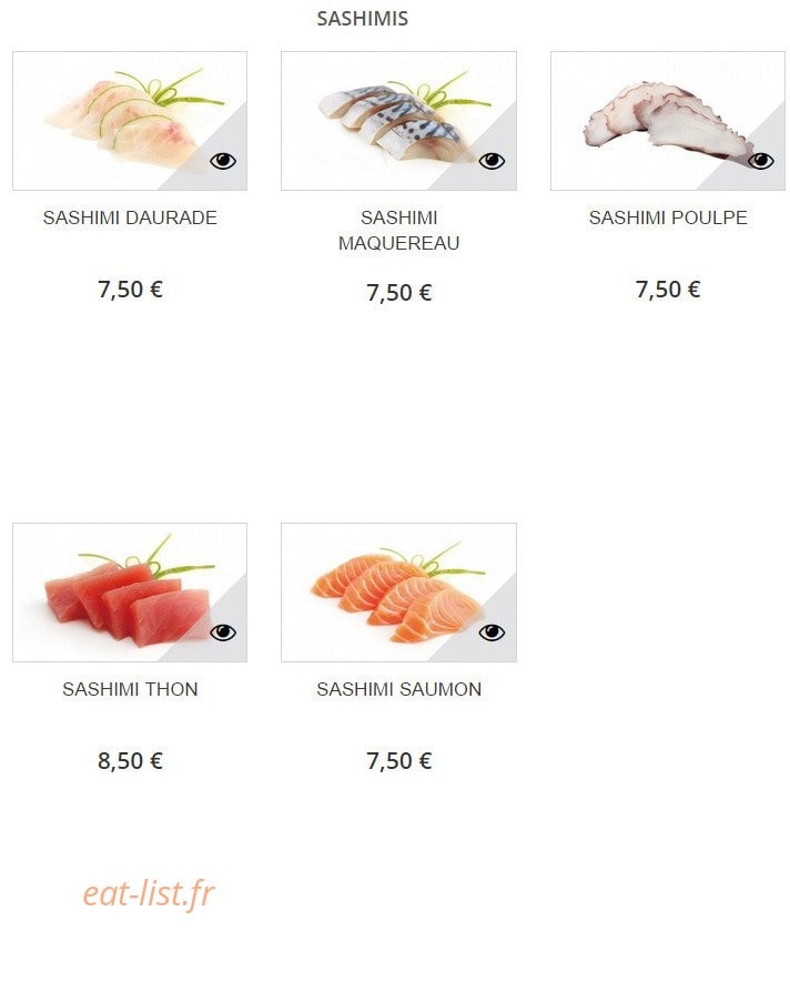 Sushi H — carte page 7