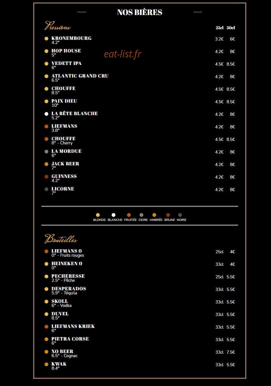 The Famous Pub — carte page 6
