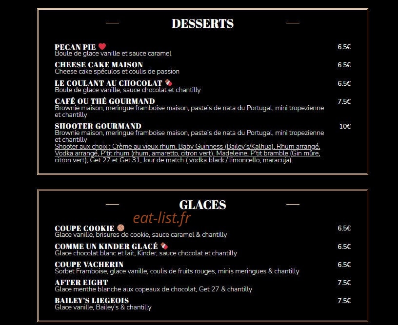 The Famous Pub — carte page 3