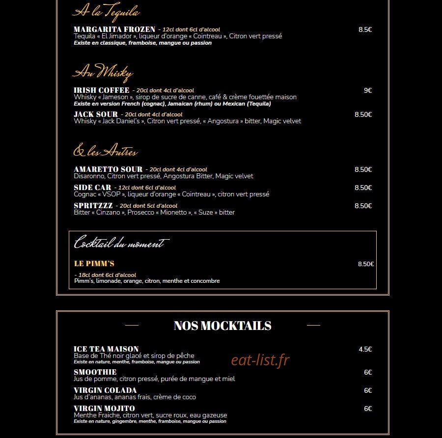 The Famous Pub — carte page 5