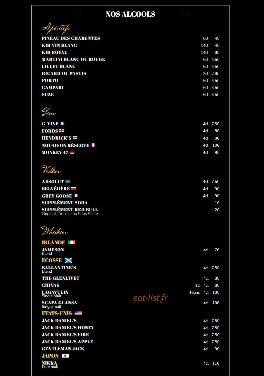 The Famous Pub — carte page 8