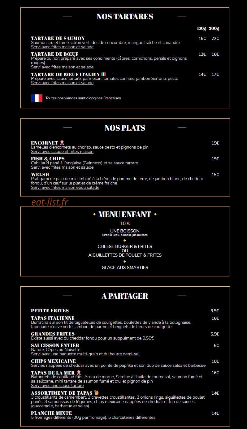 The Famous Pub — carte page 2