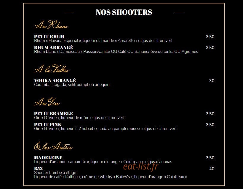 The Famous Pub — carte page 11