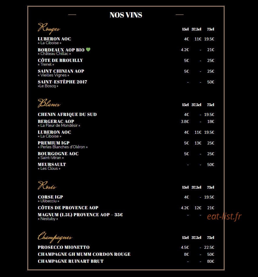 The Famous Pub — carte page 7