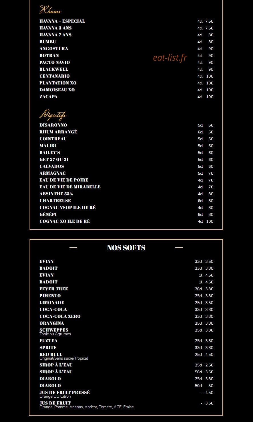 The Famous Pub — carte page 9