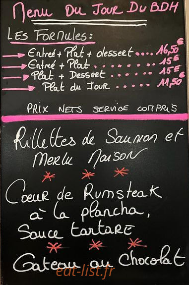 Au Bistrot Des Halles — carte page 1
