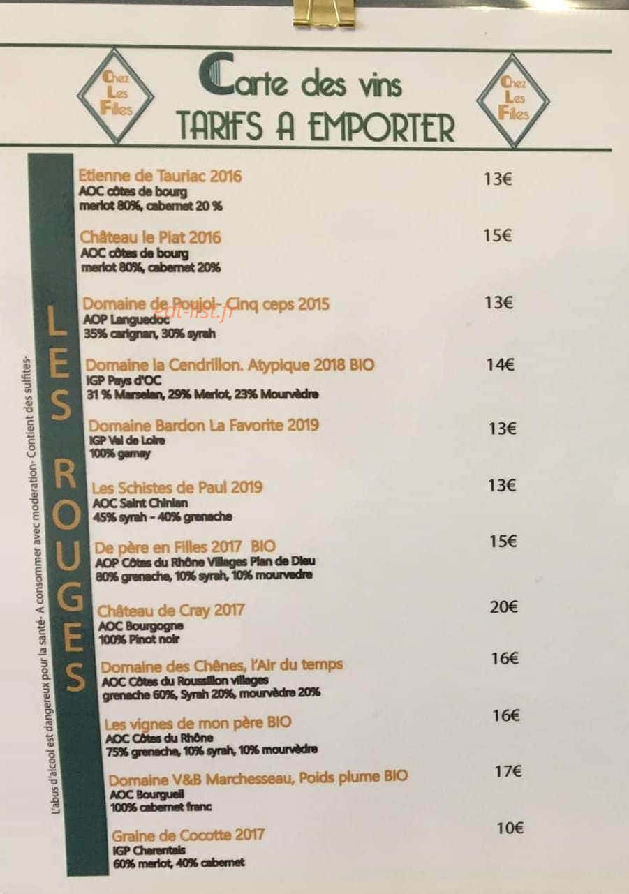 Chez Les Filles — carte page 3