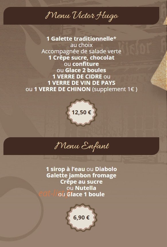 Crêperie victor hugo — carte page 20