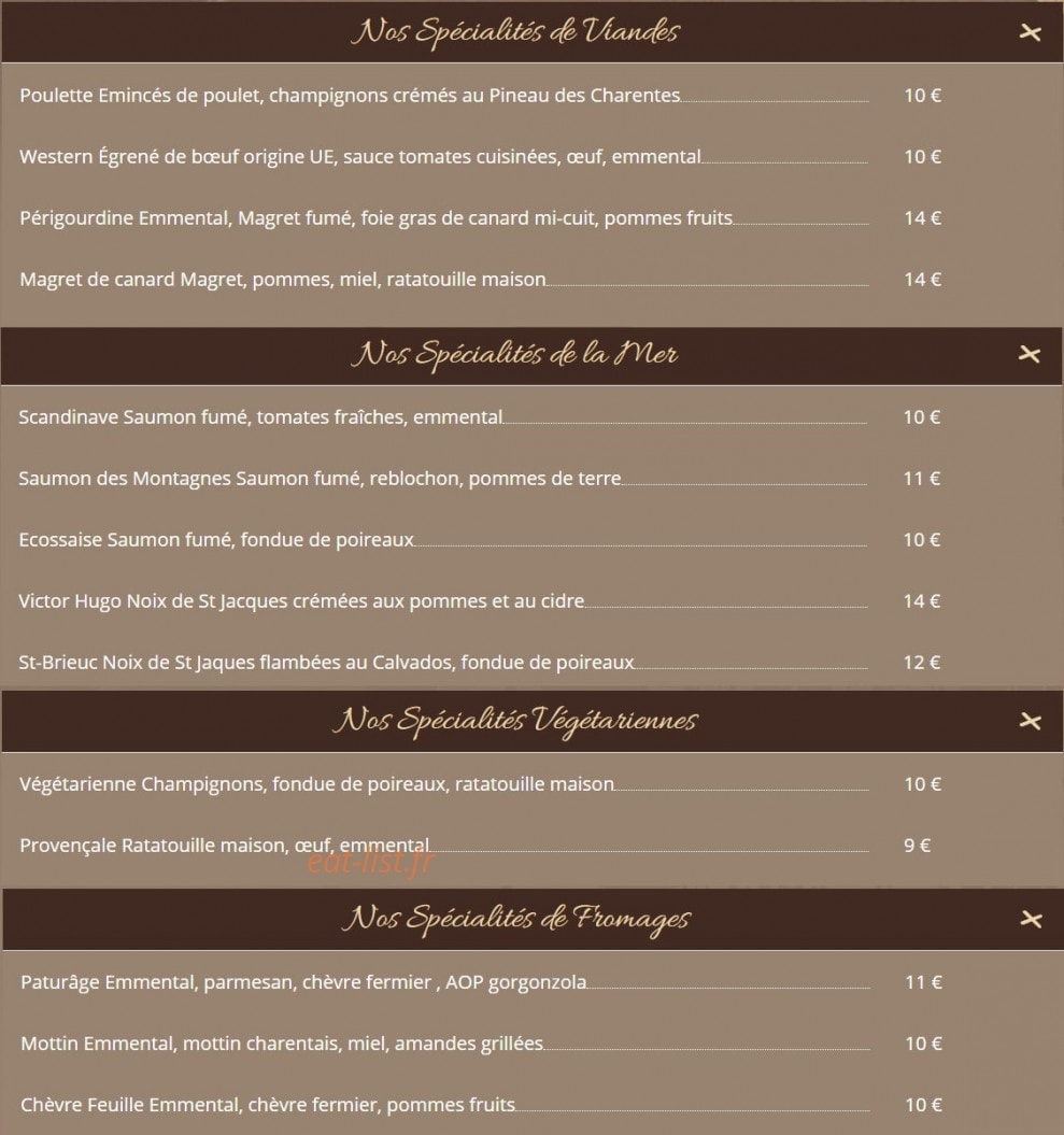 Crêperie victor hugo — carte page 2