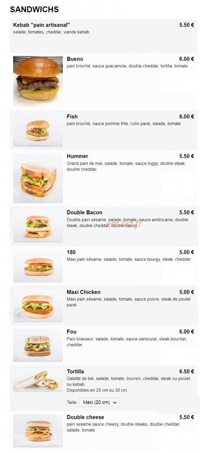 Fou food — carte page 4