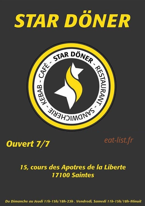 Star Döner — carte page 1