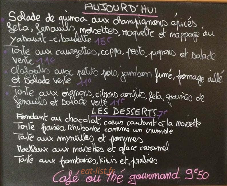 Thé Manger — carte page 1