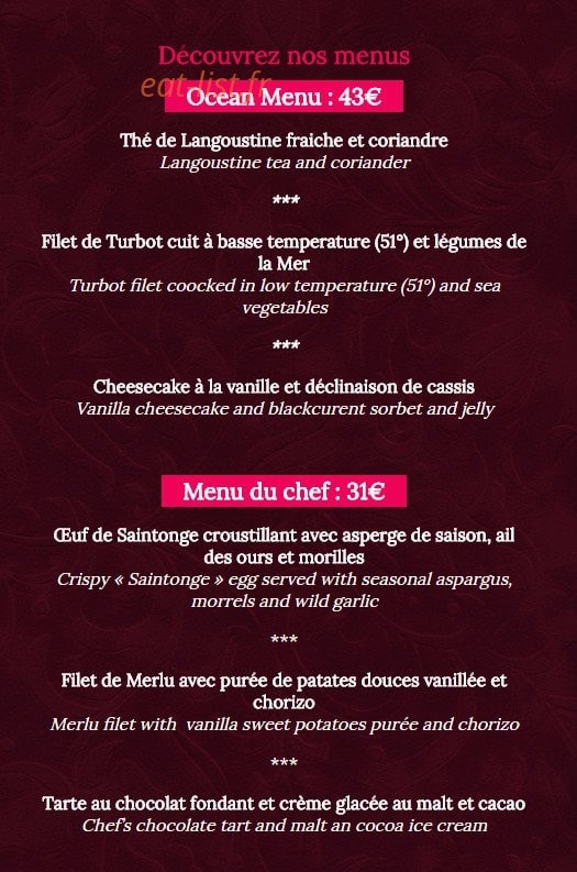 Vingt Neuf — carte page 2