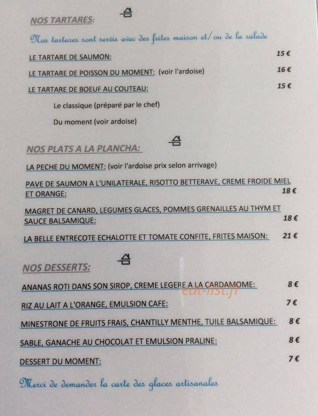 Le Café de la Plage — carte page 5