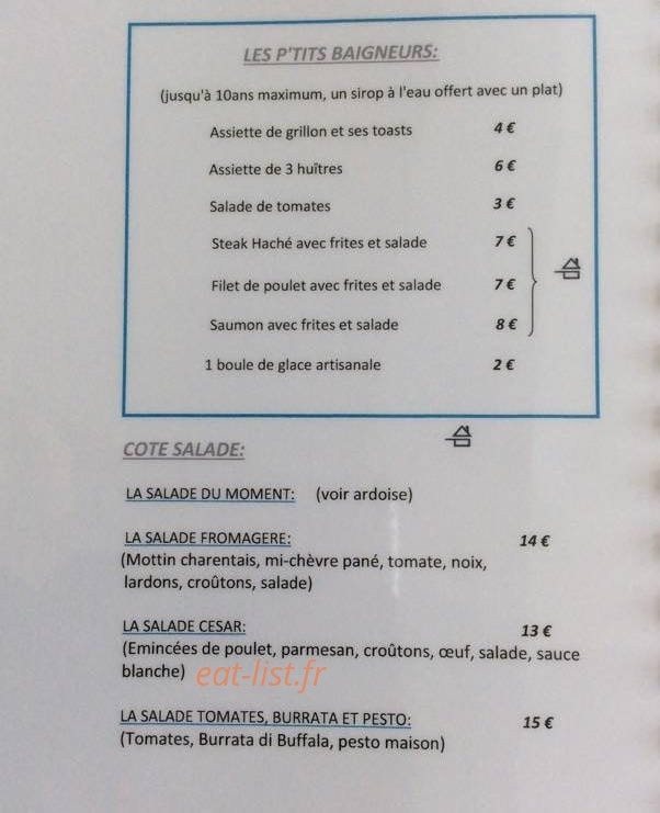 Le Café de la Plage — carte page 3