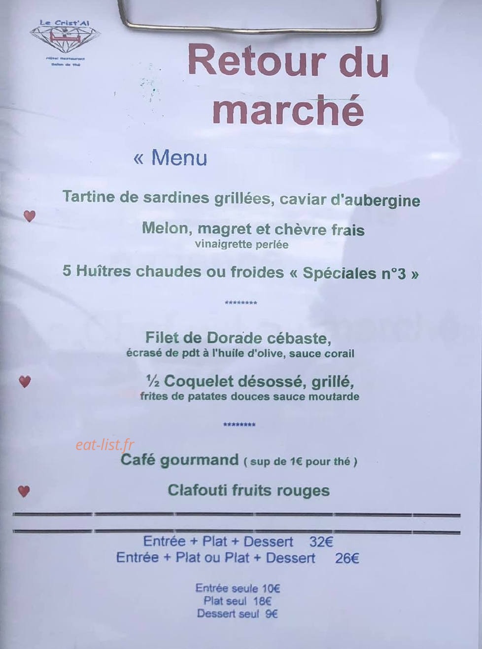 Le Crist’Al — carte page 1
