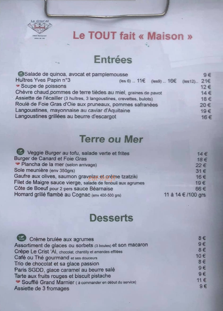 Le Crist’Al — carte page 2