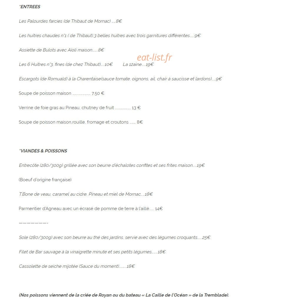 La Cambuse — carte page 2