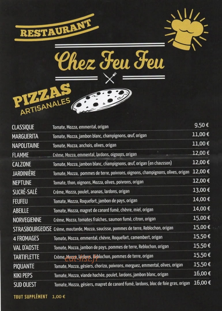 Chez Feu-Feu — carte page 1