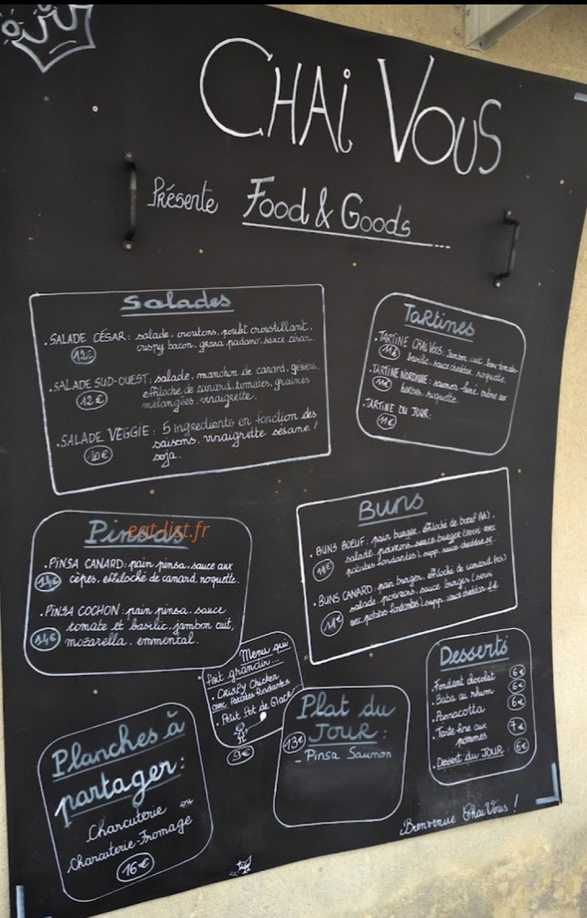 Chai Vous — carte page 1