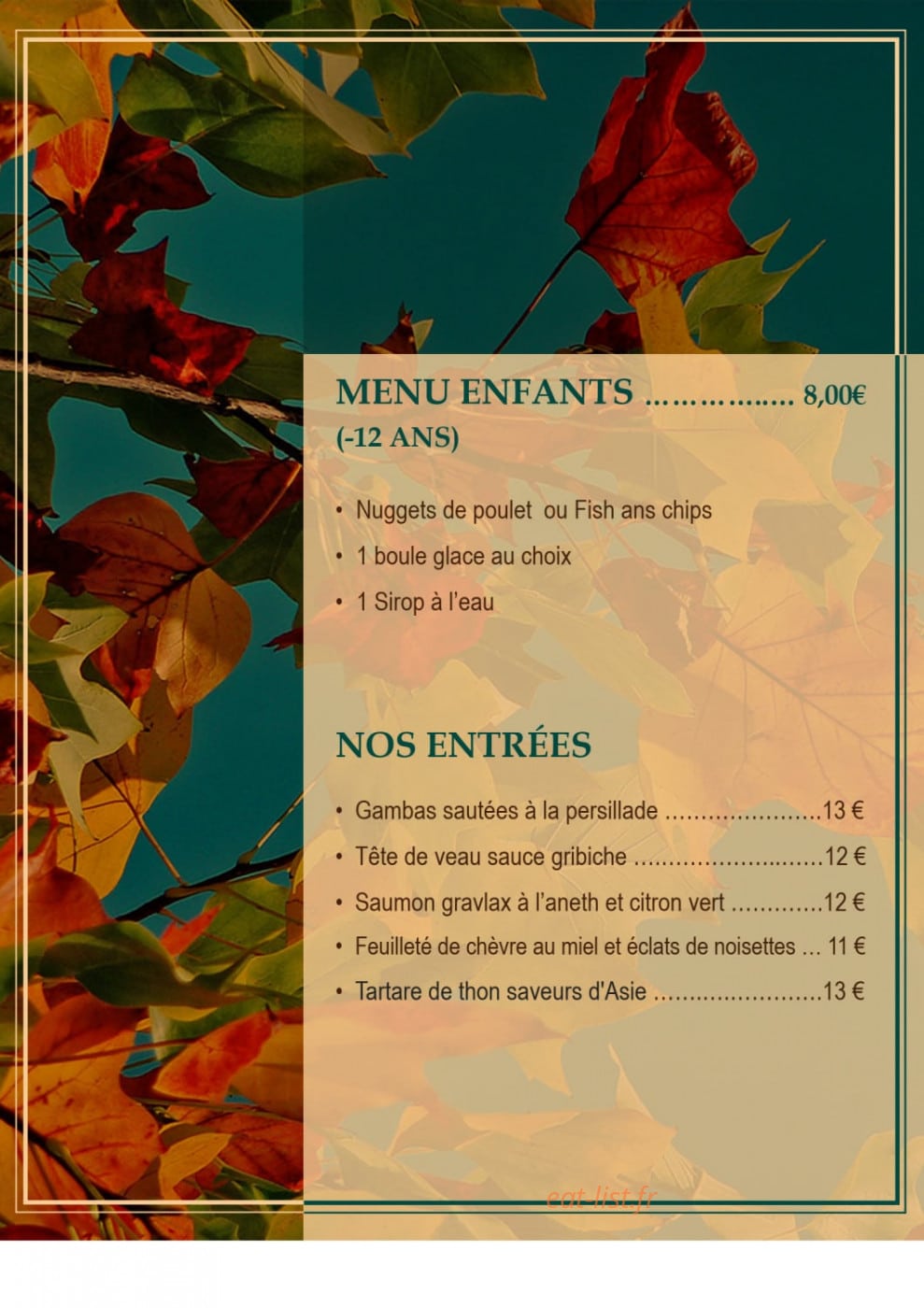 Charlie's Café — carte page 2