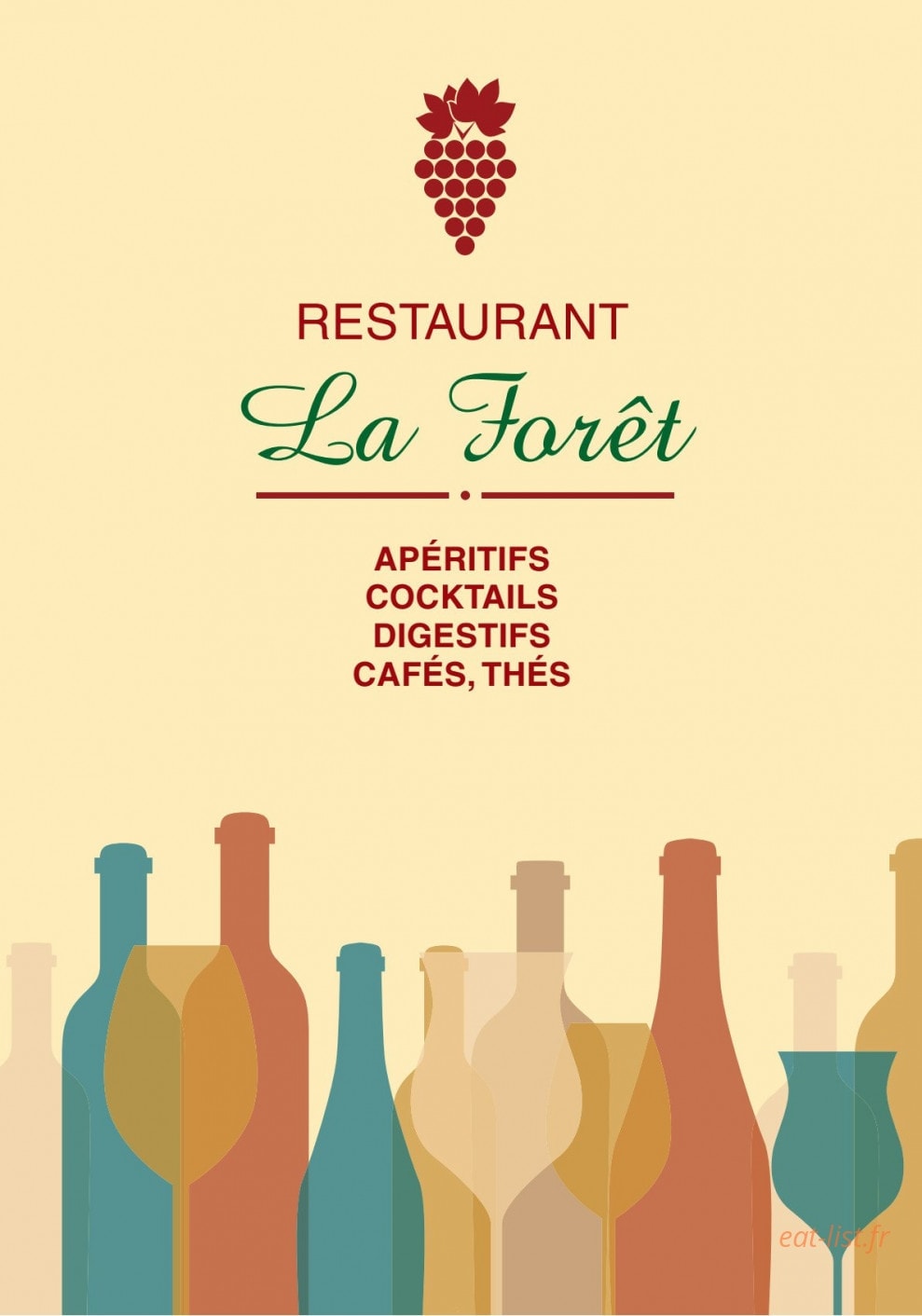 Carte et menu de La Forêt à Meschers sur Gironde — Carte des boissons