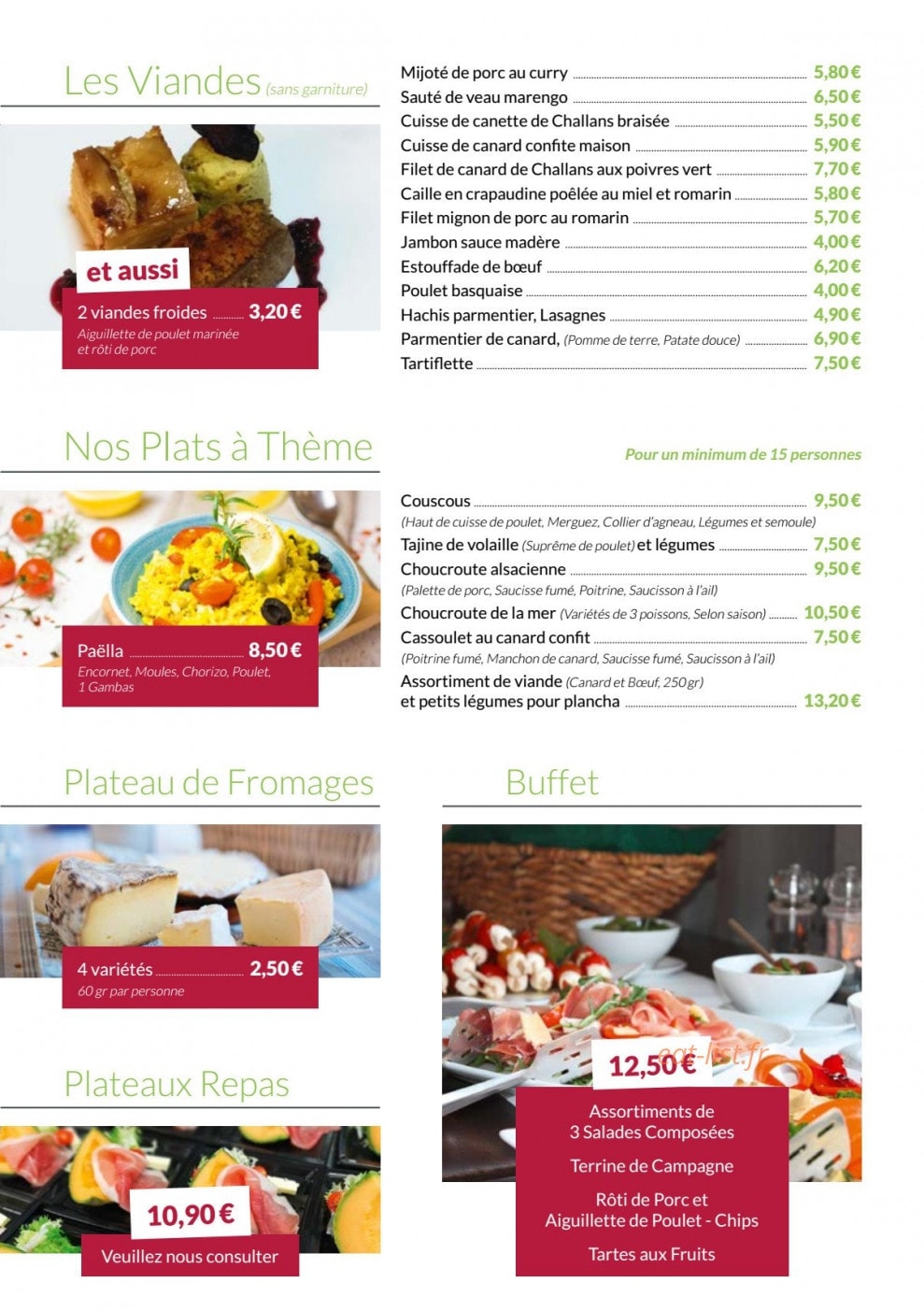 Carte et menu de La Forêt à Meschers sur Gironde — Viandes, plats à thème, plateau de fromage,...