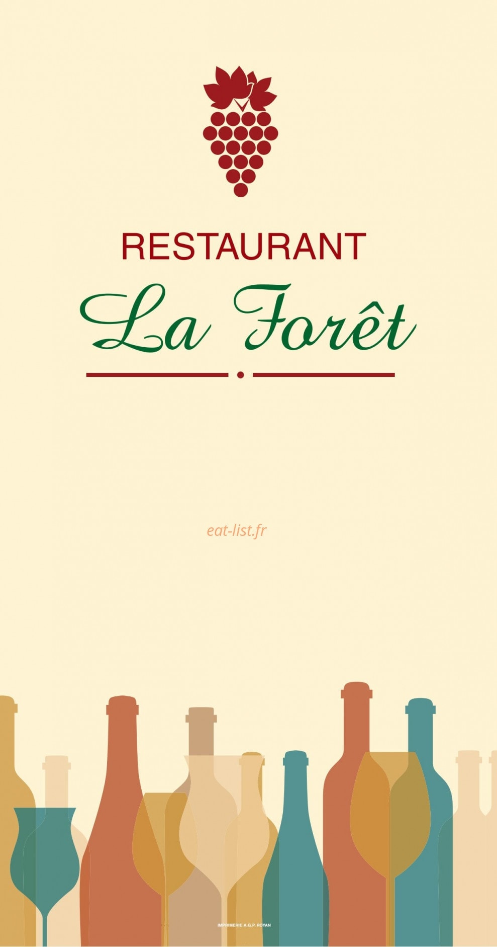 Carte et menu de La Forêt à Meschers sur Gironde — Carte des vins